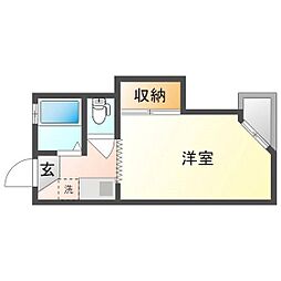 アメニティーハウス重実 1Kの間取図画像