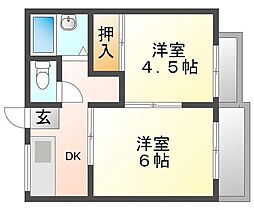 アネックスあゆみ北 2DKの間取図画像