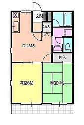 アビテ平井 2DKの間取図画像