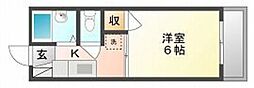コーポプチ 1Kの間取図画像