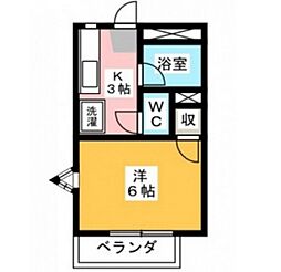 エイトライフアクアマリン 1Kの間取図画像