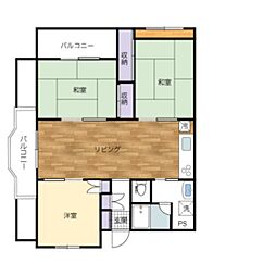 キャステル新野 3LDKの間取図画像