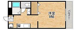 ラクシュリー津高 1Kの間取図画像
