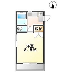 サニーヒルズ泉田1 1Kの間取図画像