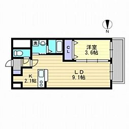 アクシス今 1LDKの間取図画像