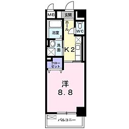プチラパン 1Kの間取図画像