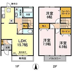 ローズコートつしま 3LDKの間取図画像