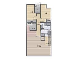 サーパス福富 2LDKの間取図画像