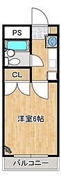 アムラックス2 1Kの間取図画像
