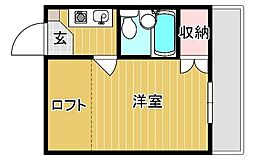 レオパレス神田町B棟 1Kの間取図画像