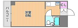 チュリス幸町マンション ワンルームの間取図画像