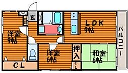 クレア 3LDKの間取図画像