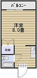 メゾン奥田南 1Kの間取図画像