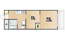 メゾン・ド・ベル・プレ京町 2Kの間取図画像