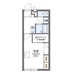 レオパレスアークハイツ 1Kの間取図画像