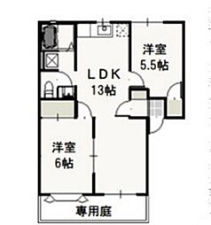 グリーンパーク西辛川C 2LDKの間取図画像