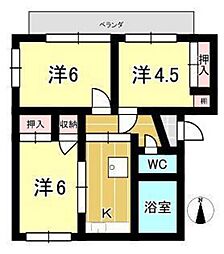 伊福サンコーポ 3DKの間取図画像