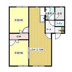 シンフォニークスドC 2LDKの間取図画像