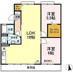 グランドール新福 2LDKの間取図画像