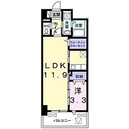 オンフォレスト芳泉 1LDKの間取図画像