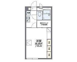 レオパレス福岡B 1Kの間取図画像