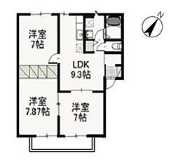 ミルグレース大福E 3LDKの間取図画像