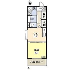 COCO中島田 1DKの間取図画像