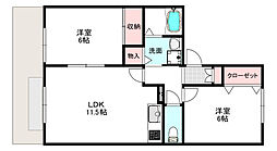 グランドール 2LDKの間取図画像