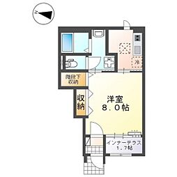 アン・ジュール 1Kの間取図画像