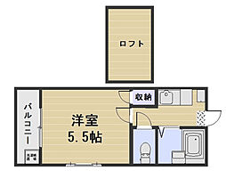 リヴェール豊成第1 1Kの間取図画像