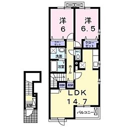 サンライズ2 2LDKの間取図画像