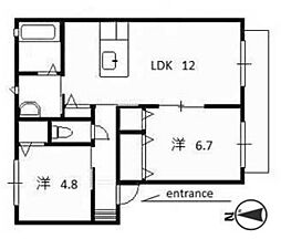 プロムナード・アネックス 2LDKの間取図画像