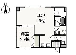 COURTCondohr 1LDKの間取図画像