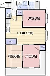 コーポみあき 3LDKの間取図画像