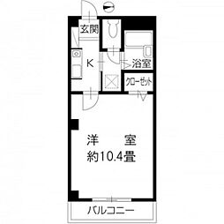 さぼうる住吉 1Kの間取図画像