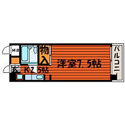 ラ・パルテール医大南 1Kの間取図画像