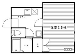 ルボン津島1 1Kの間取図画像