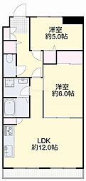 リアライズ円山 2LDKの間取図画像