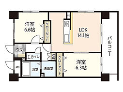 マーガレットテラス 2LDKの間取図画像