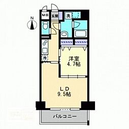 ハアラン表町 1LDKの間取図画像