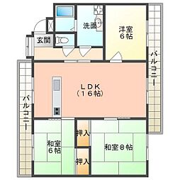 フローラ・2 3LDKの間取図画像