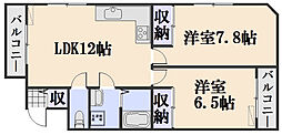 メープルビュー 2LDKの間取図画像