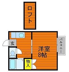 K&T98 1Kの間取図画像