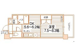 アトーレ野田 1DKの間取図画像