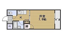アルフィーネ厚生町 1Kの間取図画像