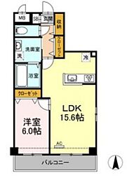 フローラル・コート2 1LDKの間取図画像