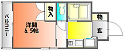 サーパス大供 1Kの間取図画像