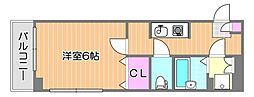 岡崎コーポ 1Kの間取図画像
