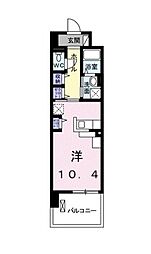 カーサデルソール 1Kの間取図画像