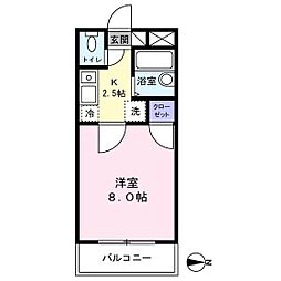 パルミラ津高 1Kの間取図画像